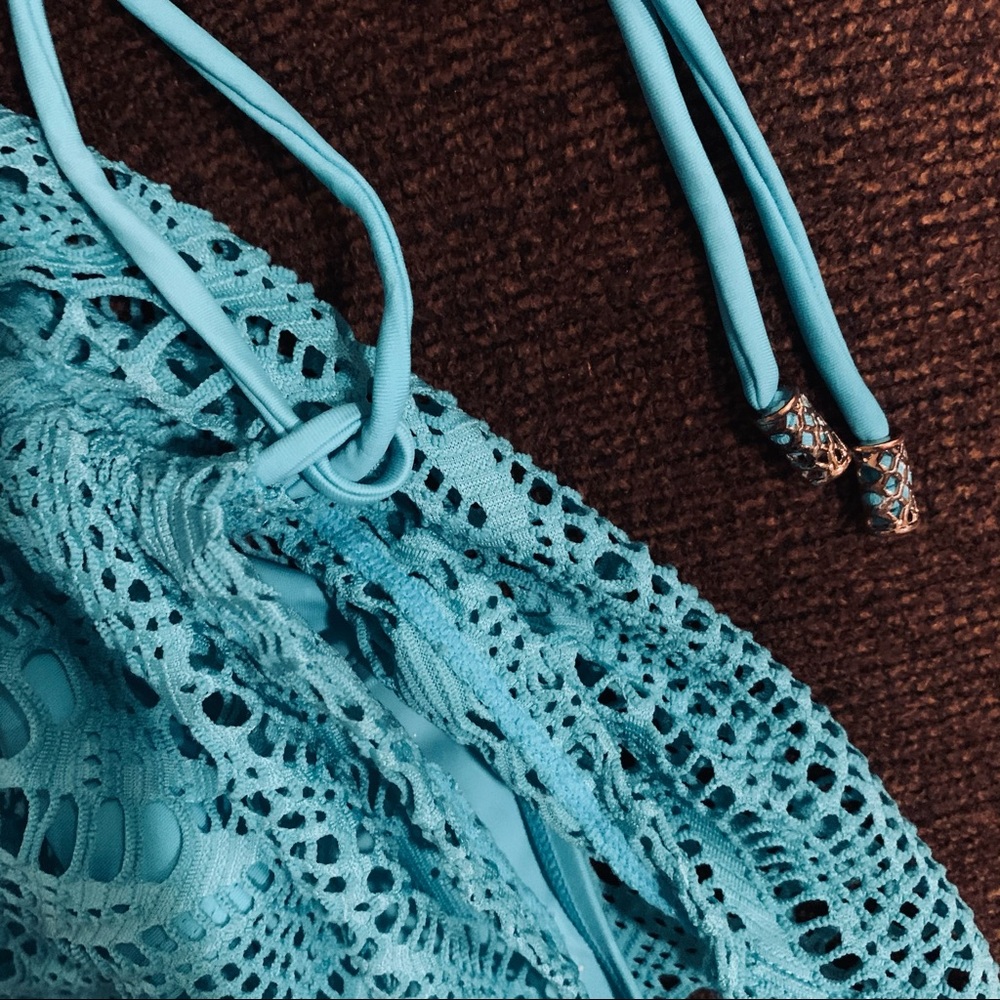 Cacique Crochet Drawstring swim skirt bottom - Picture 4 of 6